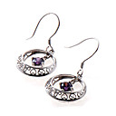 Cutout Cubic Zirconia Earring in Sterling Silver - Sterling Silver Earring 10695 (SZY548)