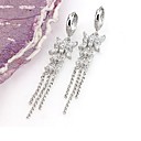 platine papillon zircon cubique gland earring - boucle d'oreille cz 80910-24 (szy490)