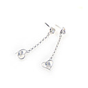 Elegant Heart Cubic Zirconia Dangle Earring - Sterling Silver Earring 6511 (SZY599)