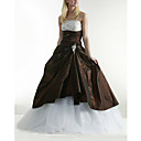 Ball Gown Strapless Sweep / Brush Train Applique Taffeta Evening Dress / Prom Dress (HSX1095)