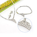 Luxury Clear CZ Necklace，Bracelet and Earring Stud Set - Cubic Zirconia Set 81012 - 79 (SZY871)