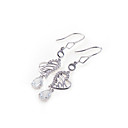 Heart Shape Cubic Zirconia Earring Drop - Sterling Silver Earring 6616 (SZY600)
