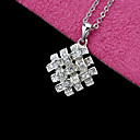 Cubic Zirconia Knot Pendant Necklace - Cubic Zirconia Necklace 80801 - 01 Clear (SZY702)