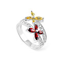 Diamond Flower Sterling Silber Ring - Ring aus Silber r2747 (szy1042)