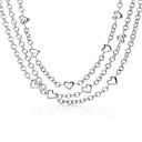 Sterling Silver Heart Strings necklace-Silver Necklace XL157 (SZY1309)
