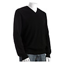 mannen 100% kasjmier trui met lange mouwen rib gestreepte v-hals. meer kleuren beschikbaar. (Yrs087)