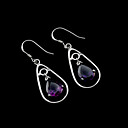 Sterling Silver Stylish Purple CZ Earring Drop-Silver Earring e22439 (SZY1274)