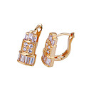 Plaqué or 18k mode cz-cz earring boucle d'oreille 90221-02 (szy1497)