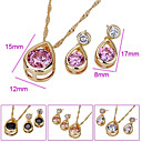Elegant 18K Gold Plated CZ Pendant And Earring Set-CZ  Jewelry Set 90222-16 (SZY1568) 24pcs/Lot