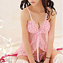sexy de encaje de color rosa de corte babydoll conjunto de lencería 8019 (ksz003)