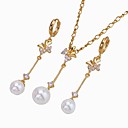 Freshwater Pearl Elegant CZ Jewelry Set-Cubic Zirconia Jewelry Set 90220-29 (SZY1717)