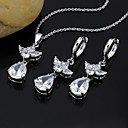 Love Story Cubic Zirconia Pendant and Earring Set - CZ Jewelry Set SLX-0070 (SZY361)