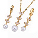 Freshwater Pearl Elegant CZ Jewelry Set-Cubic Zirconia Jewelry Set 90111-16 (SZY1718)
