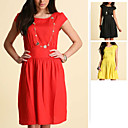 Plain Fitted Waist Dress (09VQX005)