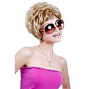 Capless Short Synthetic Light Blonde Curly Hair Wig