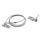 4 dígitos de cable de acero inoxidable reiniciable bloqueo para portátil - plata (smq2269)