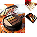 Free Professional Cosmetic Brush Set + 10 Double Deck Colors Eyeshadow Palette