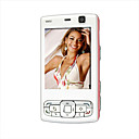 + MM95 única tarjeta de banda dual de doble cámara minicarro teléfono celular blanco y rosa