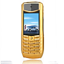 V8 Single Card Tri Band Flashlight Metal Cover Cell Phone Gold (2GB TF Card)(SZRW617)