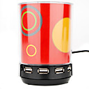 4 ports usb hub pen houder met speaker en LED-licht (szc1280)