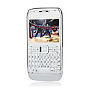 JIXIN E71 Style Dual Card Quad Band Dual Camera WIFI JAVA TV QWERTY Keypad Metal Cover Cell Phone Silver and White (2GB TF Card)