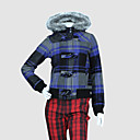wool hand feel  purple check padded short jacket Women's jacket (yinlin  DSC_4645)