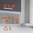 keuken stickers van kleurrijke keukengerei
