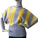 Kontrast stiped Pullover Wolle Umhang Pullover Frauen (09qiu-108)