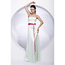 Sheath/ Column Strapless Floor-length Satin Bridesmaid/ Wedding Party Dress
