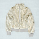 faux fur jacket in melange kleur rib jas dames jas (0107ak001-0721)