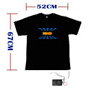 Sound and Music Activated EL Visualizer VU-Spectrum Dancer T-shirt - M (4*AAA)