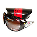 nuevo diseño del tatuaje de la moda de gafas de sol + paño de limpieza libre y estuche duro - marco marrón con estampado calavera dsco2214-0479-11.13-