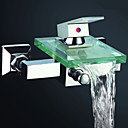 waterval bad kraan met glazen uitloop (muurbevestiging)