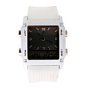 Digitale Analog Herren  Armbanduhr mit Dualer Zeit- und Wochentag-Anzeige (Weiß) (2 * CR1120)
