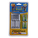 Pisen Super Fast Charging Charger and Rechargeable Ni-MH AA Batteries Kit (2300mAh)