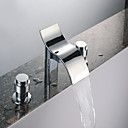 Two Handles Chrome Water-fall Bathroom Sink Faucet (Cold and Hot Switch) (0743-J-FL10012)