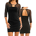 Three-quarters Sleeves Prespective Pierced Women's Dresses(1802BA024-0741)