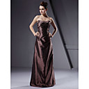 Sheath/ Column Strapless Floor-length Taffeta Bridesmaid/ Wedding Party Dress