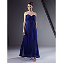 2010 style schede / column sweetheart vloer-lengte mouwloos chiffon / elastisch satijn bruidsmeisje jurk (fhw0525)