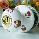 High Quality Ceramic Door Knob with Lock (Porcelain Door Knob) (0768-W19-SBT)