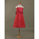 A-line Spaghetti Straps  Knee-length  Taffeta Junior Bridesmaid Dress
