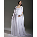 Sheath/ Column Empire Square Floor-length Chiffon Maternity Long Sleeve Wedding Dress