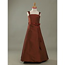 A-line Straps Floor-length Taffeta Junior Bridesmaid Dress