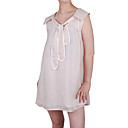 chiffon di seta senza maniche scollo tondo nastri donne vestiti (1802bc004-0736)