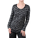 manica lunga scollatura rotonda stampato stelle modelli t-shirt donna (4201bc024-0736)