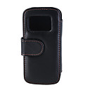 Funda de cuero negro vertical bolsa para Nokia N97