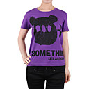 modelli di orso breve giro maniche scollatura dipinto t-shirt / t-shirt donna (8502bd005-0854)