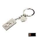 Sterling Silver I Love You Key Ring Charm Jewelry USB Flash Drive - Optional Memory From 2GB to 16GB (SMQ4748)