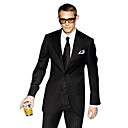 Single-Breasted 3 Button Non-Vented Peak Lapel Wool Groom Wear/ Tuxedo/ Men's Suit Jacket and Pants