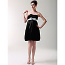 A-line Strapless Short/ Mini Silk-like Satin Bridesmaid/ Wedding Party Dress (GYDL008)